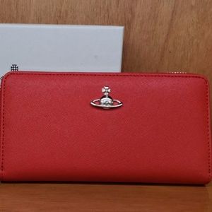 Vivienne Westwood Victoria Zip Round Wallet Red